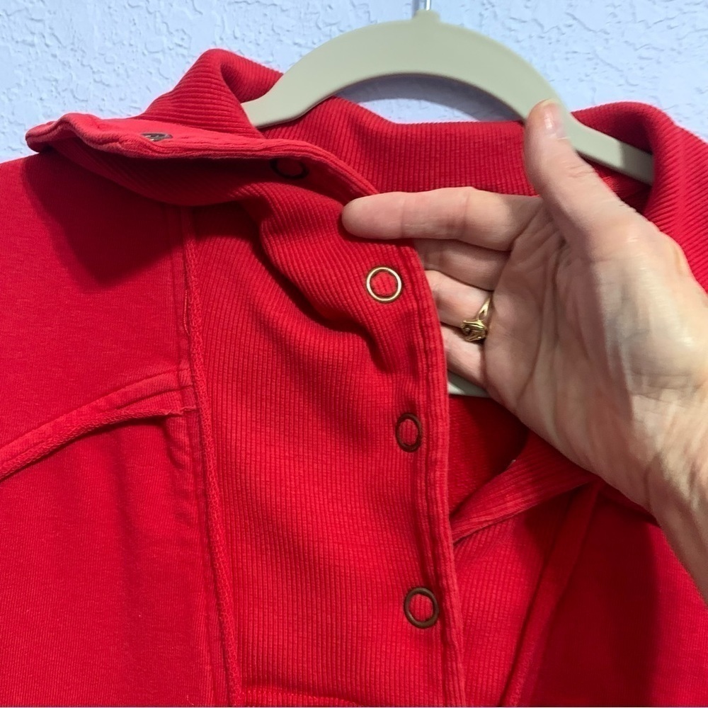 Soft Surroundings Red Snap Pullover Sweater Tunic - image 4